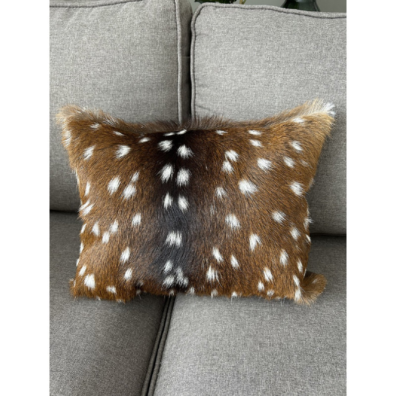 Cowhides USA Real Axis Deer Hide Pillow Cover 16X12 inches Wayfair